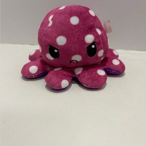 TeeTurtle Reversible Octopus Mood Plush Polka Dot Shimmer Purple